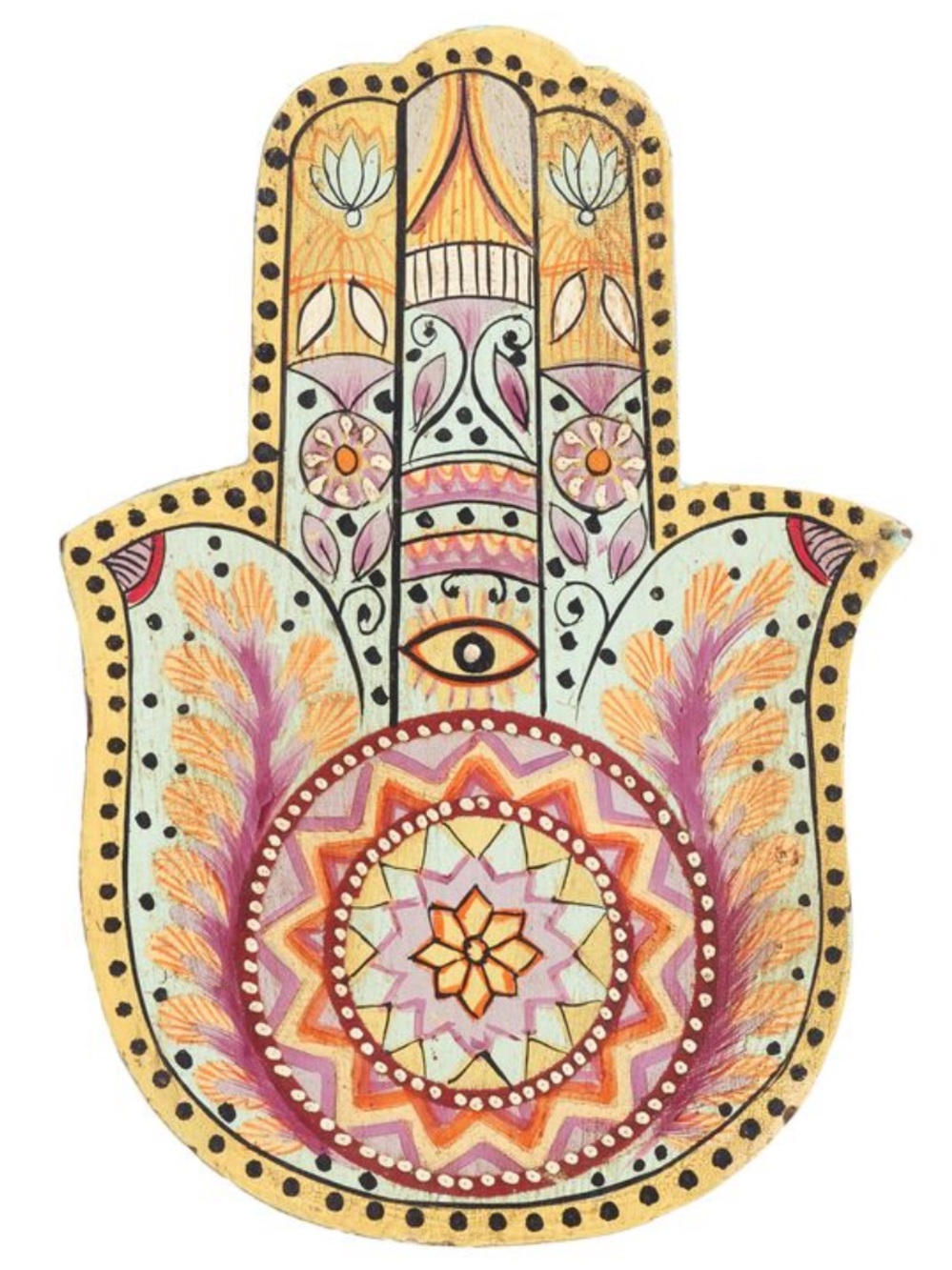 Hand Painted Hamsa Wall Decor / Plaque Hamsa Wall Art Wall hanging Decor